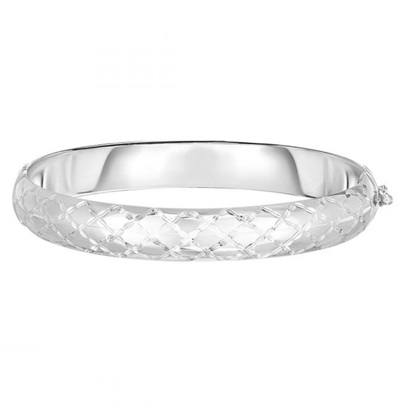 SterlingSilver 10mm Diamond Cut Criss Cross Bangle